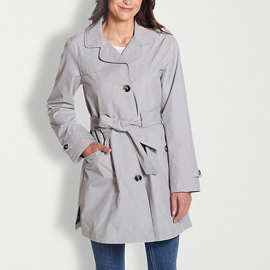 Gallery Womens Belted Midweight Trench Coat