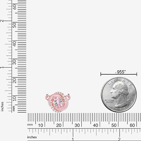 Womens Genuine Pink Morganite 10K Gold 18 Inch Pendant Necklace