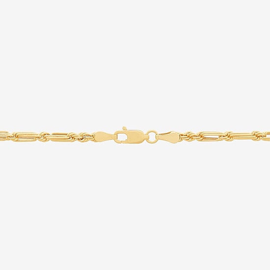 Unisex Adult 10K Gold 24 Inch Rope Chain Necklace