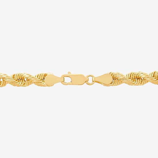 Mens 10K Gold 8 1/2 Inch Hollow Rope Chain Bracelet