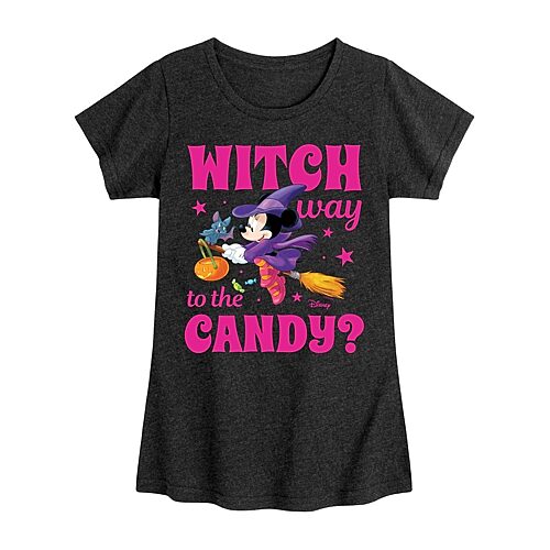 Disney Collection Little & Big Kid Girls Crew Neck Short Sleeve Regular Fit Minnie Mouse Graphic T-Shirt, X-large, Gray