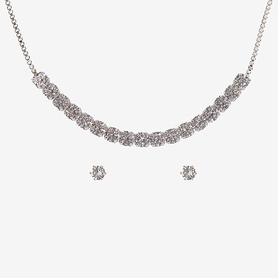 Sparkle Allure Light Up Box Womens Pink Cubic Zirconia Pure Silver Over Brass Round 3-pc. Jewelry Set