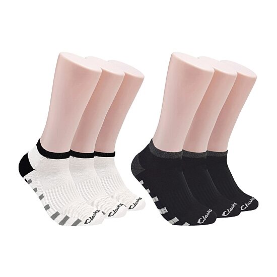 Clarks Mens 6 Pair Low Cut Socks