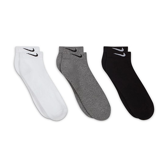 Nike Everyday Cushioned Unisex Adult Multi-Pack 3 Pair Low Cut Socks