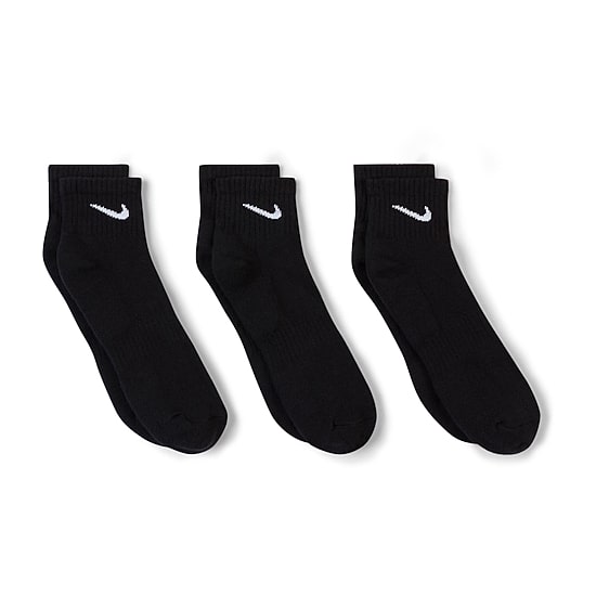 Nike Everyday Cushioned Unisex Adult Multi-Pack 3 Pair Quarter Ankle Socks