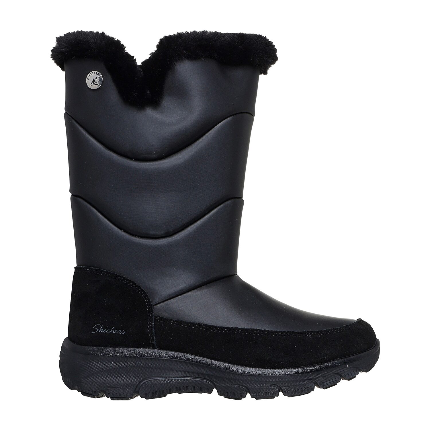 Skechers Womens Easy Going Snow Chillin Waterproof Flat Heel Snow Boots