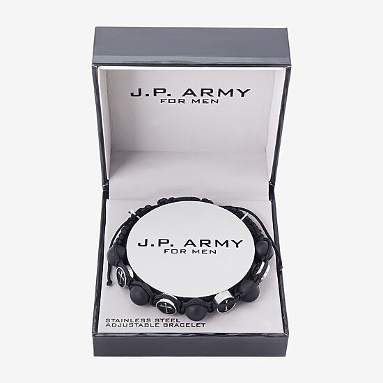J.P. Army Mens Stainless Steel Cross Bolo Bracelet