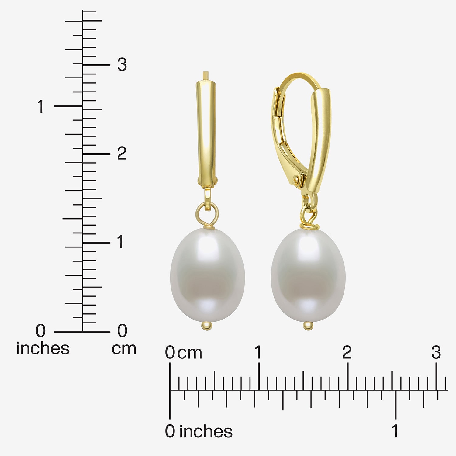Womens White Cultured Freshwater Pearl 14K Gold Over Silver Drop Earrings