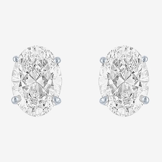 ( E-F/Si1-Si2 ) 1 CT. T.W. Lab-Grown Diamond 10K Gold 6.5mm Oval Stud Earrings