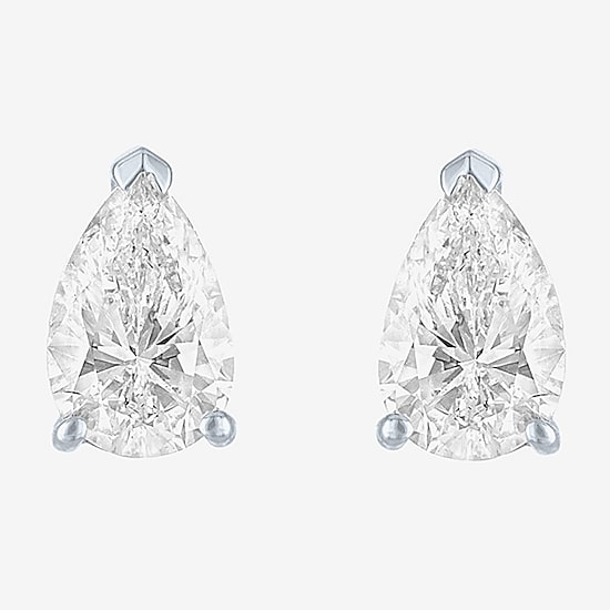 ( E-F/Si1-Si2 ) 1 CT. T.W. Lab-Grown Diamond 10K Gold 7.3mm Pear Stud Earrings