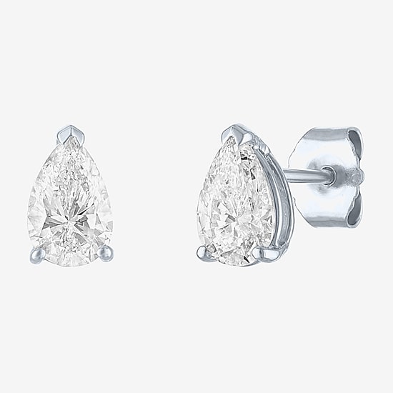 ( E-F/Si1-Si2 ) 1 CT. T.W. Lab-Grown Diamond 10K Gold 7.3mm Pear Stud Earrings