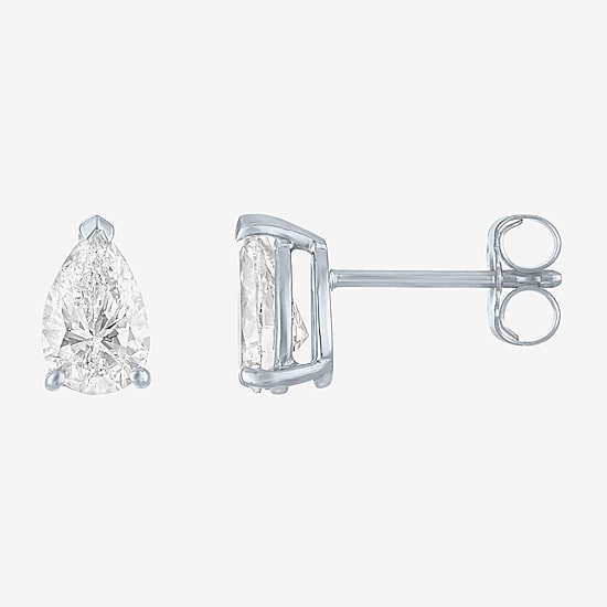 ( E-F/Si1-Si2 ) 1 CT. T.W. Lab-Grown Diamond 10K Gold 7.3mm Pear Stud Earrings