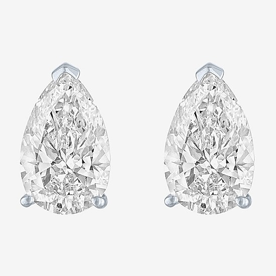 ( E-F/Si1-Si2 ) 2 CT. T.W. Lab-Grown Diamond 14K Gold 8.8mm Pear Stud Earrings