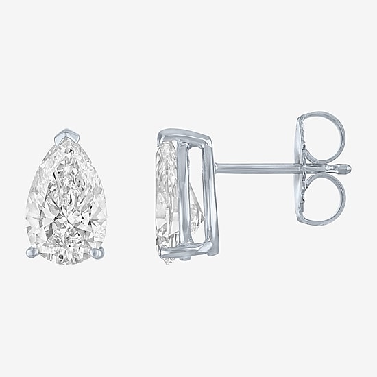( E-F/Si1-Si2 ) 2 CT. T.W. Lab-Grown Diamond 14K Gold 8.8mm Pear Stud Earrings