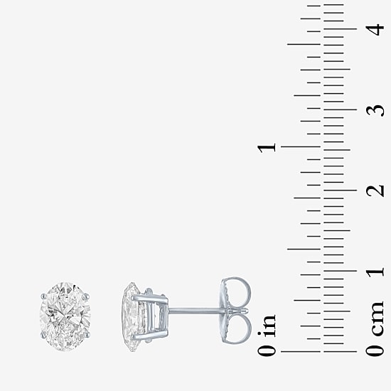 ( E-F/Si1-Si2 ) 2 CT. T.W. Lab-Grown Diamond 14K Gold 8mm Oval Stud Earrings