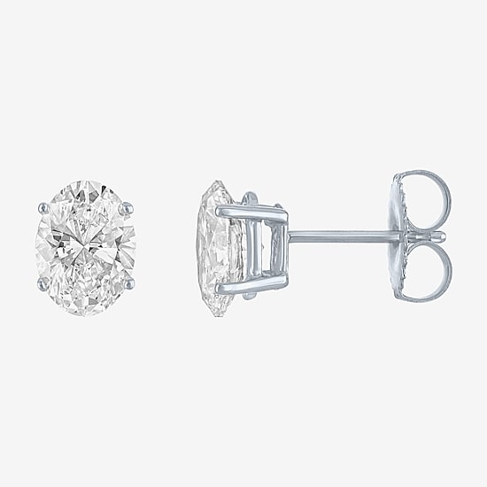 ( E-F/Si1-Si2 ) 2 CT. T.W. Lab-Grown Diamond 14K Gold 8mm Oval Stud Earrings