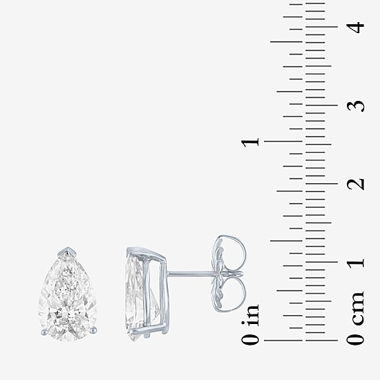( E-F/Si1-Si2 ) 4 CT. T.W. Lab-Grown Diamond 14K Gold 11.4mm Pear Stud Earrings