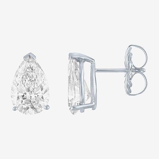 ( E-F/Si1-Si2 ) 4 CT. T.W. Lab-Grown Diamond 14K Gold 11.4mm Pear Stud Earrings
