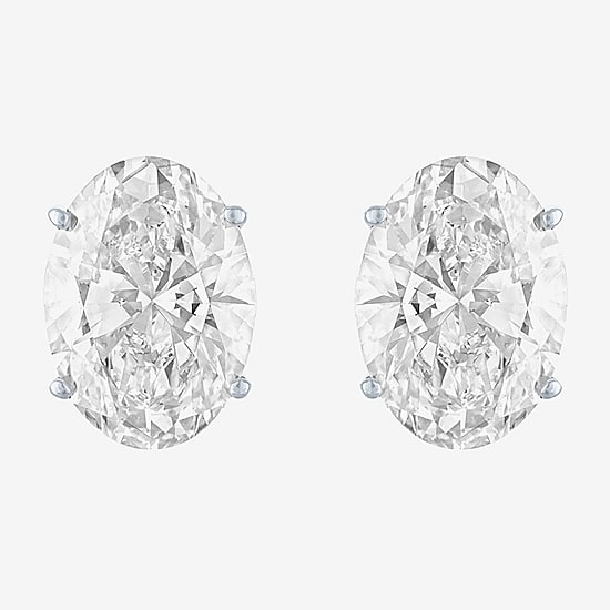 ( E-F/Si1 Si2 ) 4 CT. T.W. Lab-Grown Diamond 14K Gold 9.8mm Oval Stud Earrings