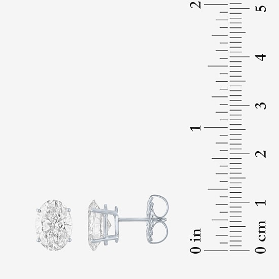 ( E-F/Si1 Si2 ) 4 CT. T.W. Lab-Grown Diamond 14K Gold 9.8mm Oval Stud Earrings