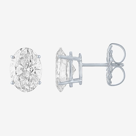 ( E-F/Si1 Si2 ) 4 CT. T.W. Lab-Grown Diamond 14K Gold 9.8mm Oval Stud Earrings