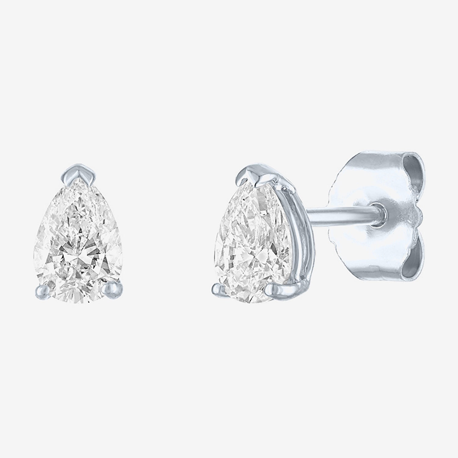 ( E-F/ Si1-Si2 ) 1/2 CT. T.W. Lab-Grown Diamond 10K Gold 5.4mm Pear Stud Earrings