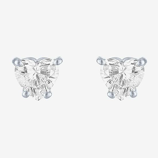 ( E-F/Si1-Si2 ) 1/2 CT. T.W. Lab-Grown Diamond 10K Gold 5.1mm Heart Stud Earrings