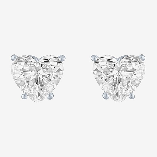 ( E-F/Si1-Si2 ) 2 CT. T.W. Lab-Grown Diamond 14K Gold 7.3mm Heart Stud Earrings