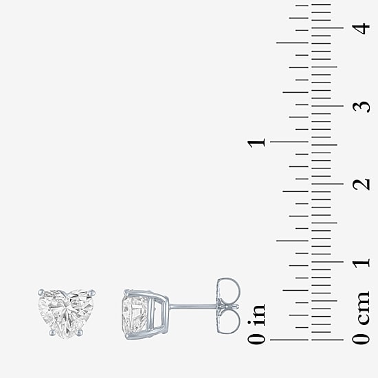 ( E-F/Si1-Si2 ) 2 CT. T.W. Lab-Grown Diamond 14K Gold 7.3mm Heart Stud Earrings