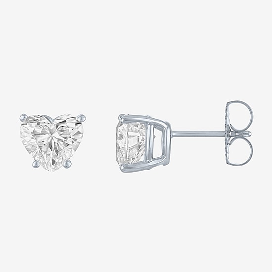 ( E-F/Si1-Si2 ) 2 CT. T.W. Lab-Grown Diamond 14K Gold 7.3mm Heart Stud Earrings
