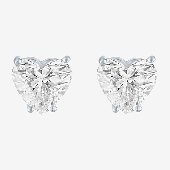 ( E-F/Si1-Si2 ) 4 CT. T.W. Lab-Grown Diamond 14K Gold 8.5mm Heart Stud Earrings