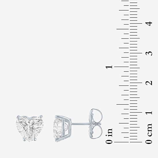( E-F/Si1-Si2 ) 4 CT. T.W. Lab-Grown Diamond 14K Gold 8.5mm Heart Stud Earrings