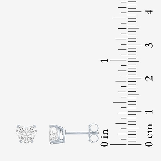 ( E-F/Si1-Si2 ) 1 CT. T.W. Lab-Grown Diamond 10K Gold 6mm Heart Stud Earrings