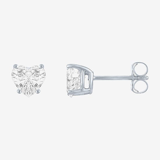 ( E-F/Si1-Si2 ) 1 CT. T.W. Lab-Grown Diamond 10K Gold 6mm Heart Stud Earrings
