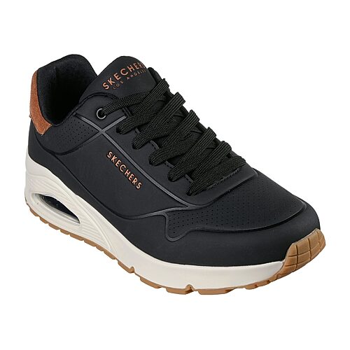 Skechers Men's UNO - Suited On Air Sneaker | Size 9.0 Wide | Black | Leather