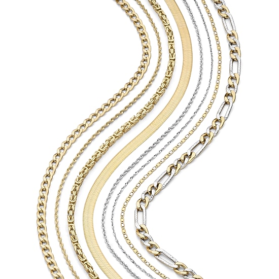 Made in Italy Mens 14K Gold 22 Inch Figaro Chain Necklace