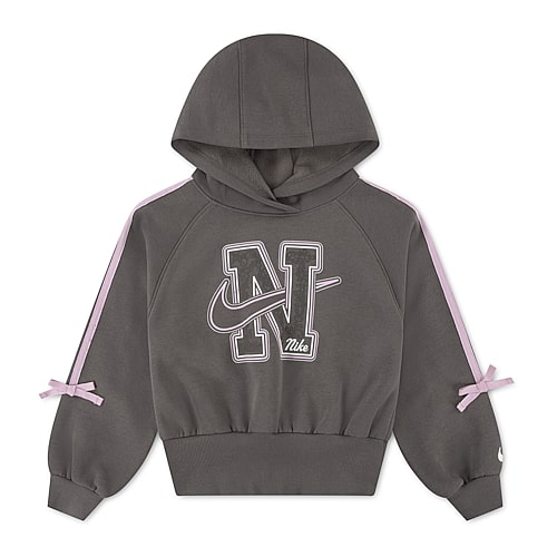 Nike Little Girls Long Sleeve Fleece Active Hoodie, 6, Gray