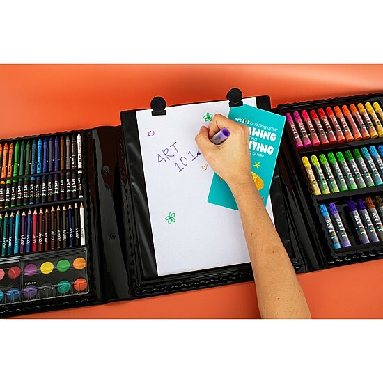 Art 101 Budding Artist Pop-Up Easel 150 Piece Doodle and Color Art Set
