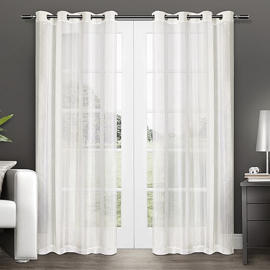 Exclusive Home Curtains Penny Grommet Top Sheer Set of 2 Curtain Panel