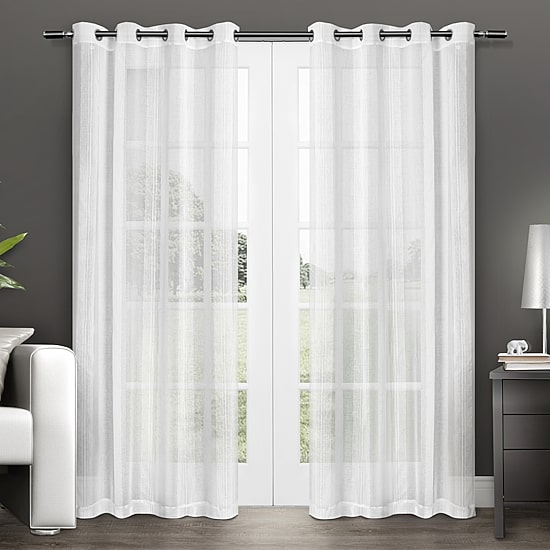 Exclusive Home Curtains Penny Grommet Top Sheer Set of 2 Curtain Panel