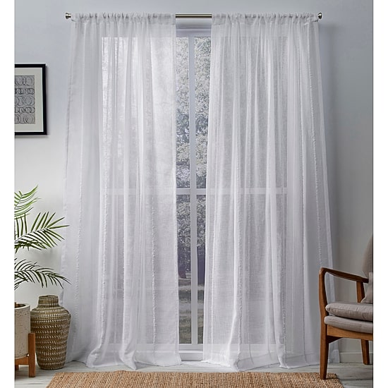 Exclusive Home Curtains Santos Rod Pocket Sheer Set of 2 Curtain Panel