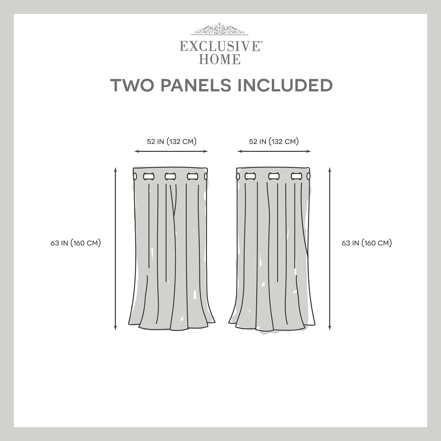 Exclusive Home Curtains Sateen Grommet Top Room Darkening Set of 2 Curtain Panel