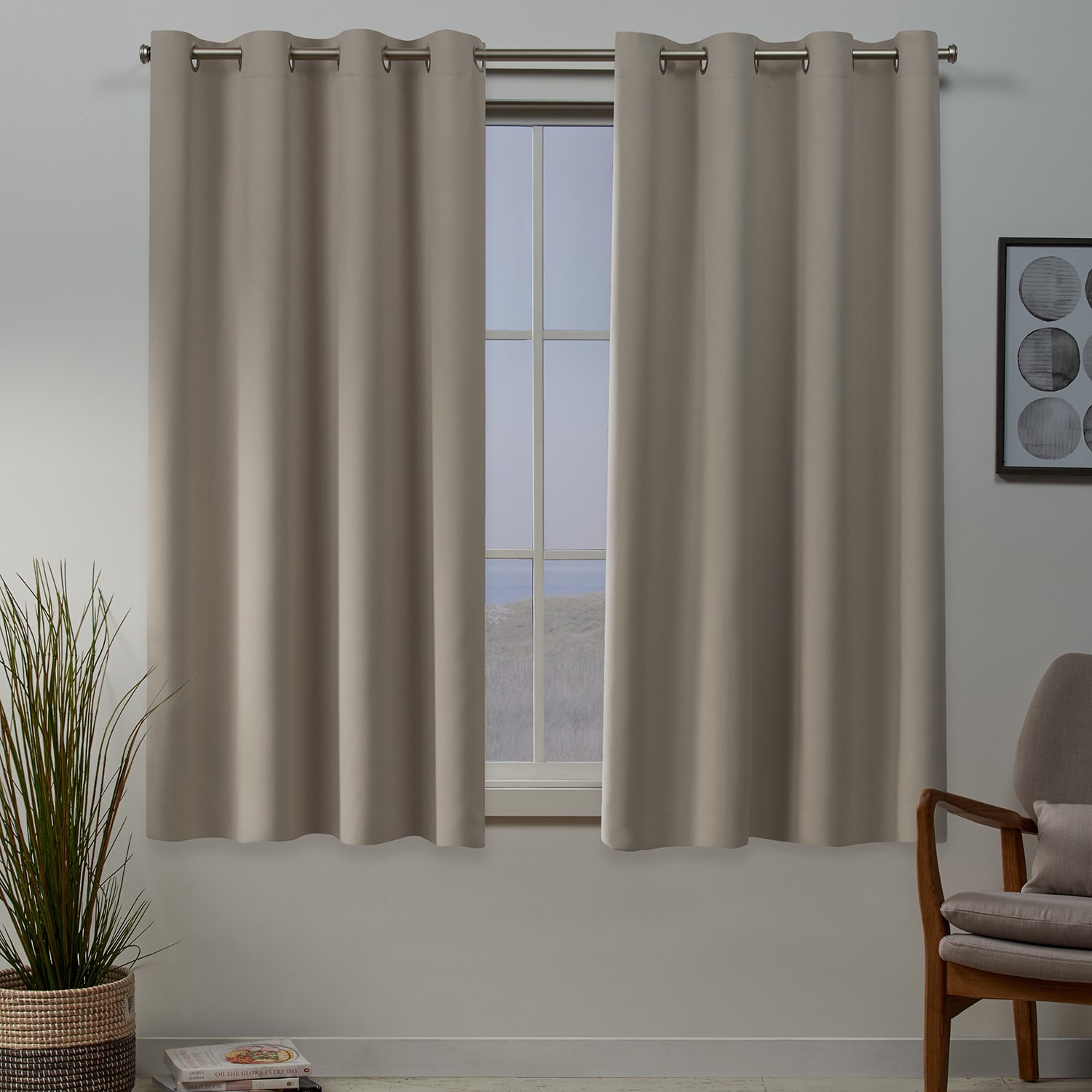 Exclusive Home Curtains Sateen Grommet Top Room Darkening Set of 2 Curtain Panel
