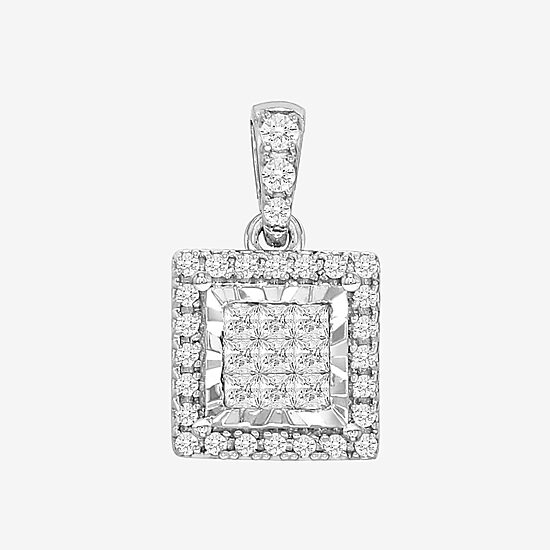 Tru Miracle Womens 1/4 CT. T.W. Natural White Diamond 10K Gold 18 Inch Pendant Necklace