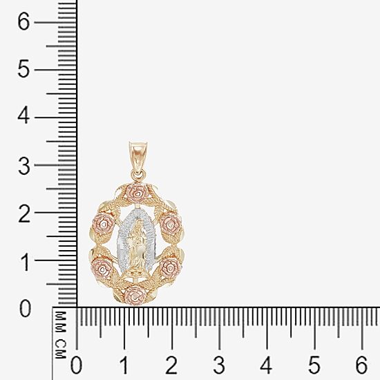 Our Lady Of Guadalupe / Nuestra Senora De Guadalupe Womens 14K Gold Oval Pendant