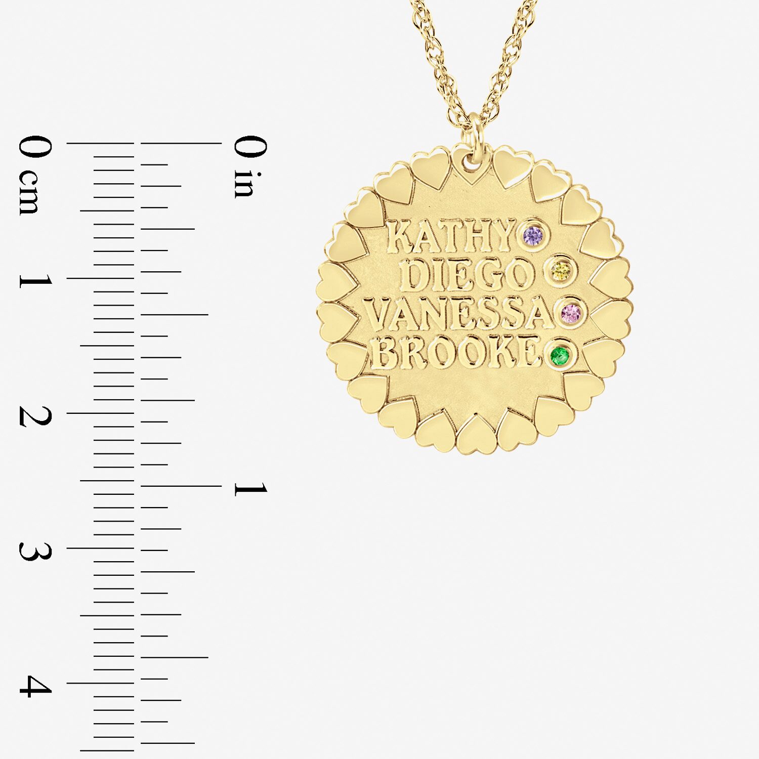 Personalized Child Name Birthstone Cubic Zirconia Pendant Necklace