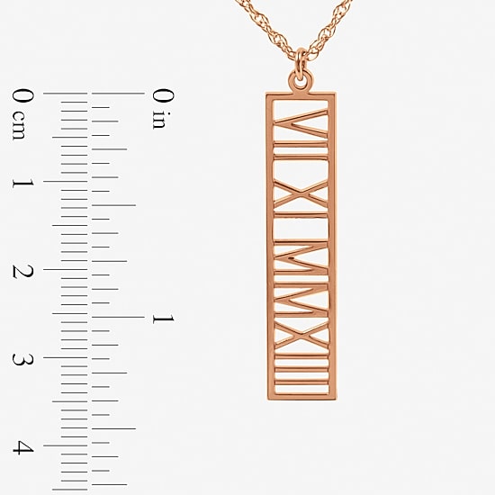 Personalized Roman Numeral Date Pendant Necklace