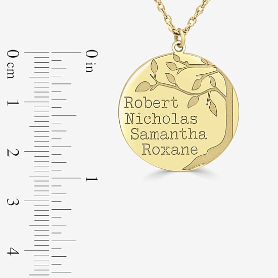 Personalized Womens Sterling Silver Family Tree Name Pendant Necklace
