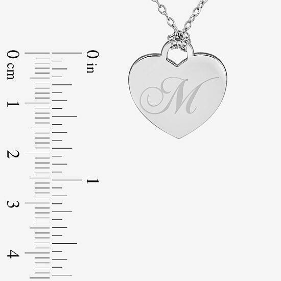 Personalized Sterling Silver Name Heart Pendant Necklace
