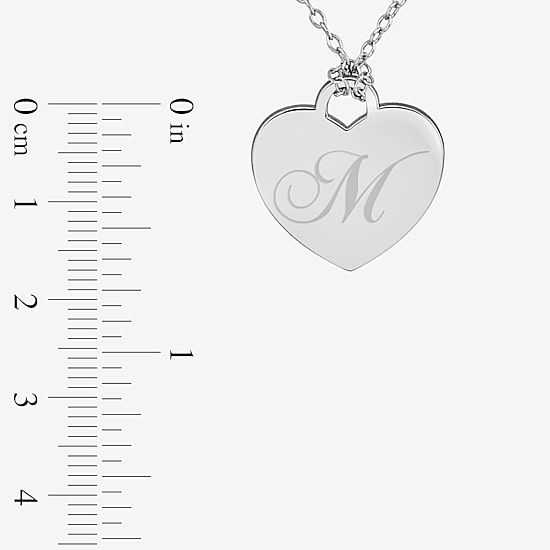 Personalized Sterling Silver Couple's Initial Heart Pendant Necklace